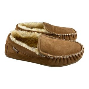 L.L.Bean Mens Wicked Good Slippers Venetian Brown Tan Size 8